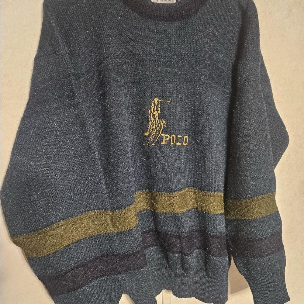 Ralph Lauren Men's Crewneck Sweater‎ in Navy and Olive